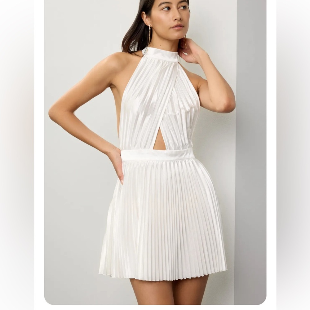 Tail Shimmering White Satin Skirt